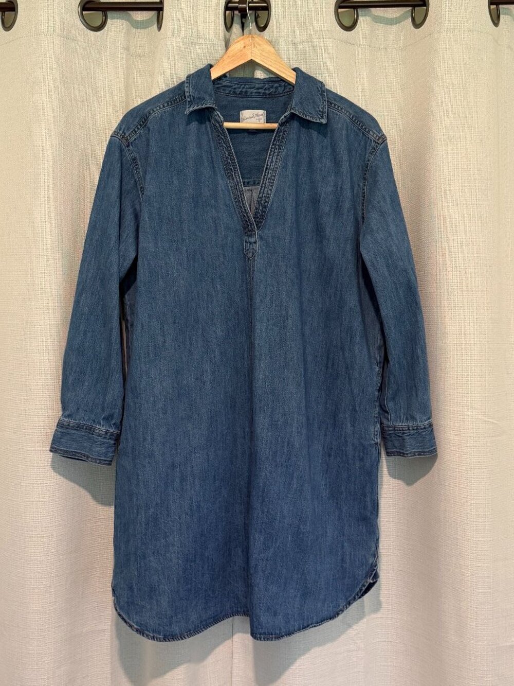Universal Thread Blue Jean Denim Shirt Dress Size Large - Picture 2 of 10
